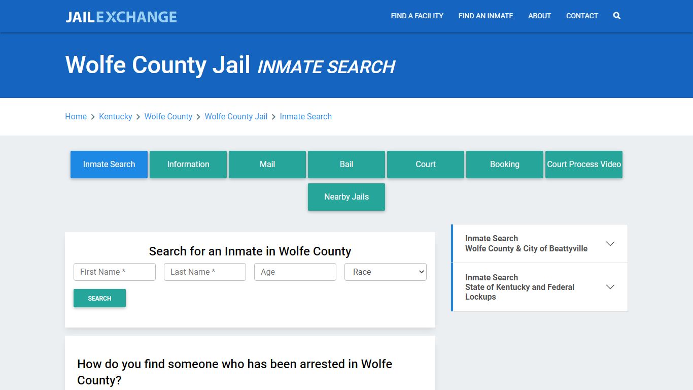 Wolfe County Jail, KY Inmate Search: Roster & Mugshots