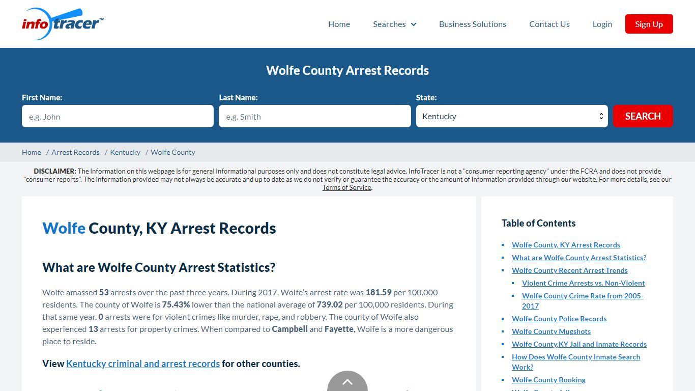 Wolfe County, KY Arrests, Mugshots & Jail Records - InfoTracer