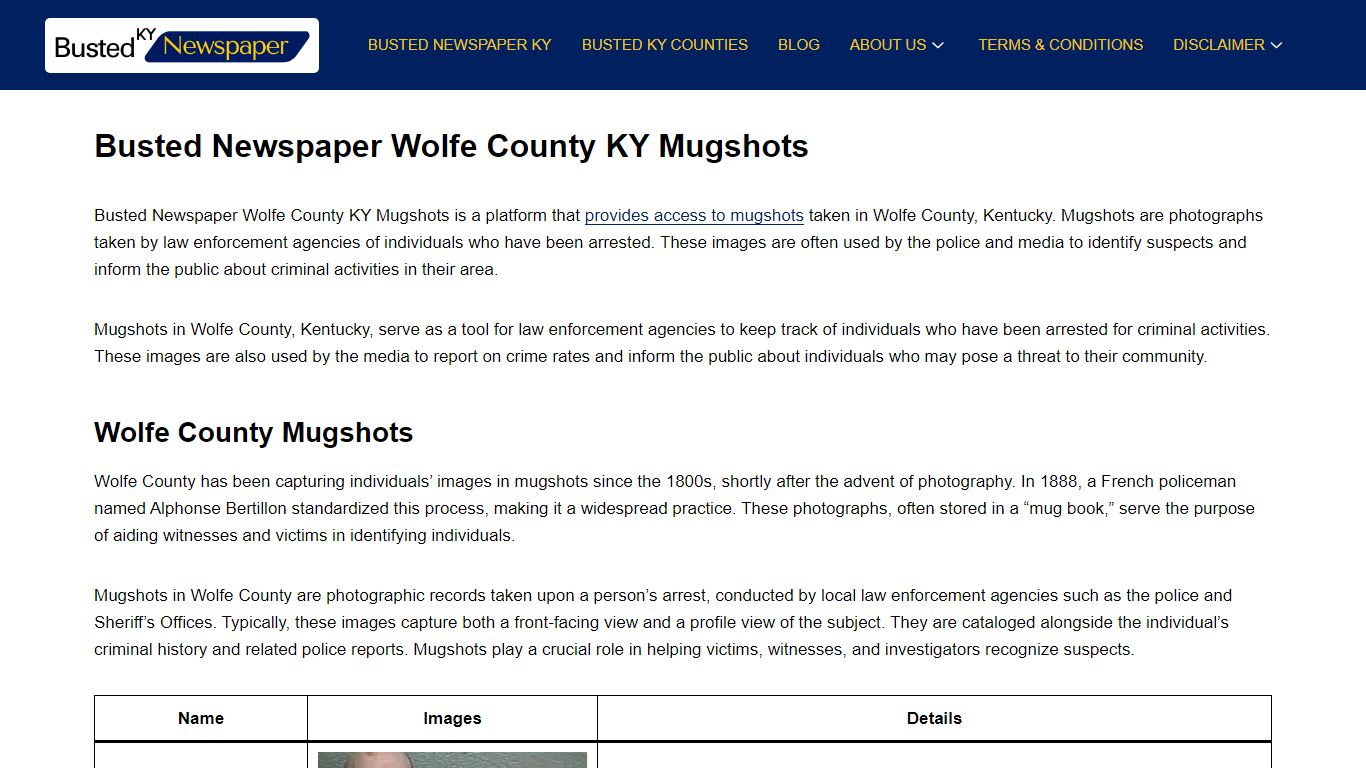 Busted Newspaper Wolfe County KY Mugshots